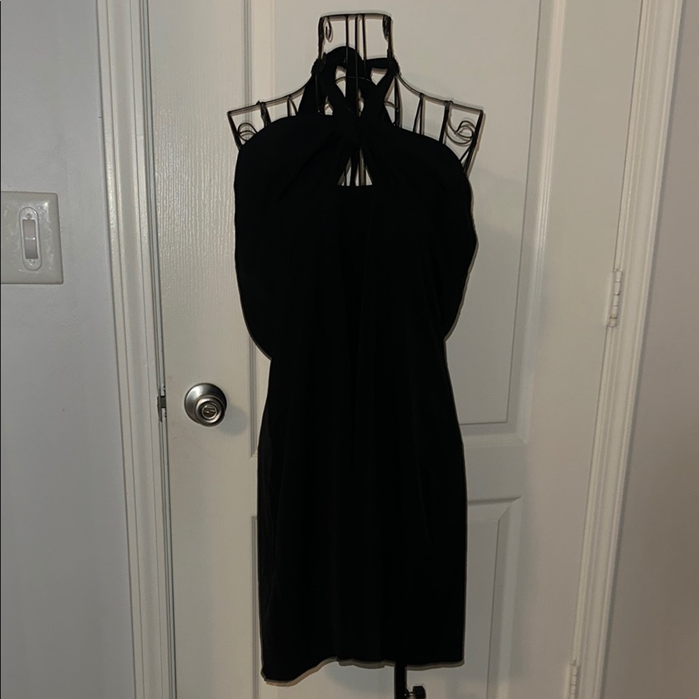 Elegant Black Halter Dress